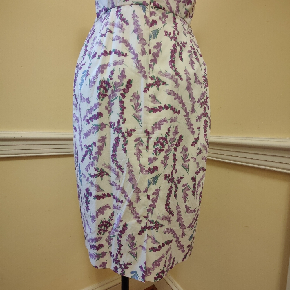 MaxMara Cotton Poplin Floral Print Dress - Size 8 - Picture 7 of 12